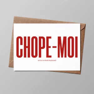 Carte Humour "Chope moi, ce truc en haut du placard"
