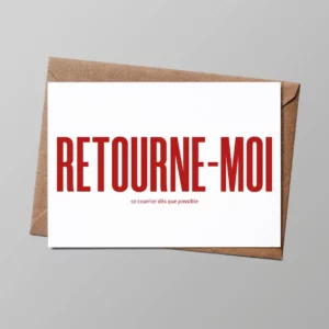 Carte Humour "Retourne-moi ce courrier dès que possible"