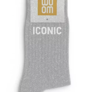 Chaussettes à Paillettes à Message "Iconic" - Silver Moon