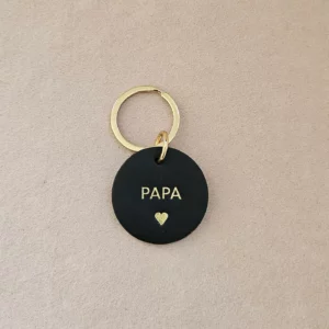 Porte-clés cuir papa - noir