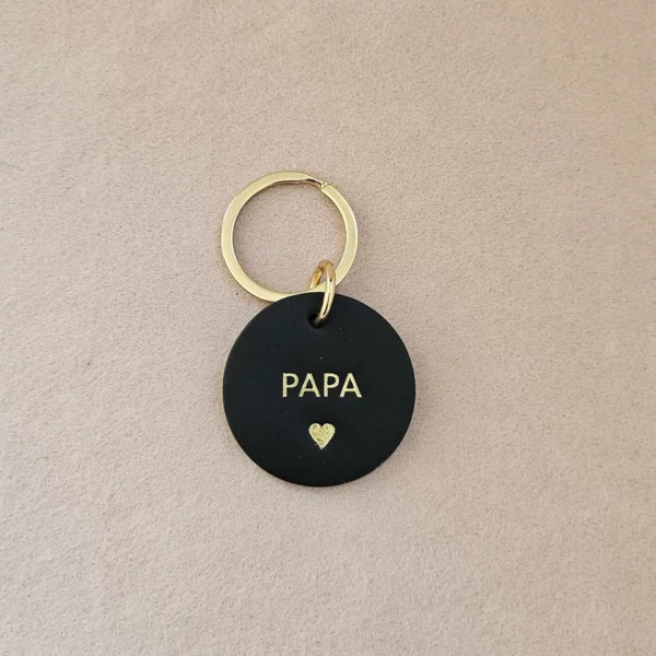 Porte-clés cuir papa - noir