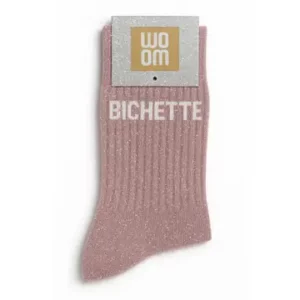 Chaussettes à paillettes "Bichette" Rose Gold