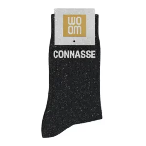 Chaussettes à Paillettes "Connasse" Noir
