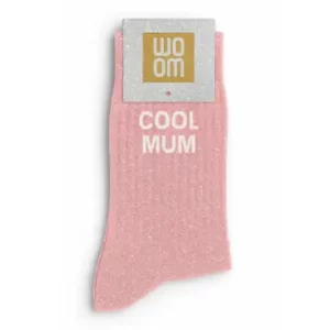 Chaussettes à Paillettes "Cool Mum" - Rose