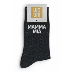 Chaussettes à Paillettes "Mamma Mia" Noir