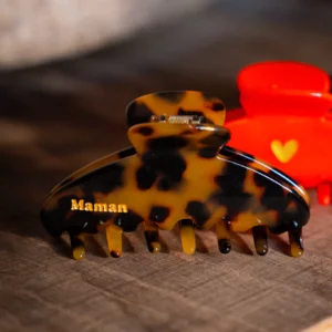 Petite pince à cheveux léopard maman