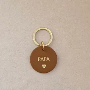 Porte-clés cuir papa - marron