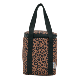 Sac isotherme léopard noir / fond marron