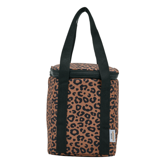 Sac isotherme léopard noir / fond marron