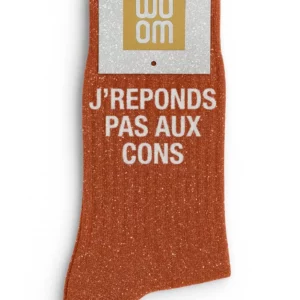 Chaussettes à Paillettes à Message "J'répond Pas aux Cons"