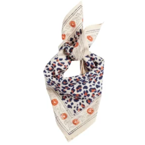 Foulard Indien Enfant - Leopard Beige Marine