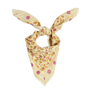 Foulard Indien Enfant - Léopard Ecru/Kiwi