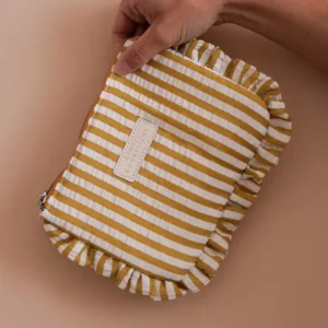 Pochette seersucker ocre
