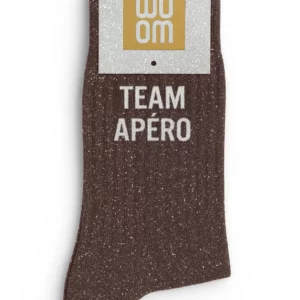 Chaussettes à Paillettes à Message "Team Apéro" - Moka Glow