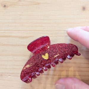 Pince à cheveux - petite - ♡ - paillettes cherry
