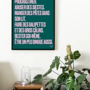 Poster Mantra #1 vert sapin et rose