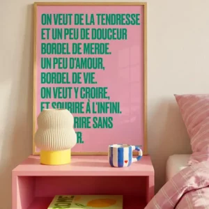 Poster Mantra #2 rose et vert