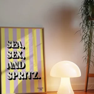 Affiche - Sea,sex and spritz parme et jaune