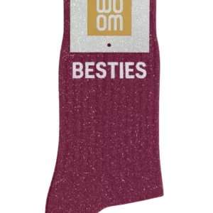 Chaussettes à Paillettes à Message "Besties" - Violet