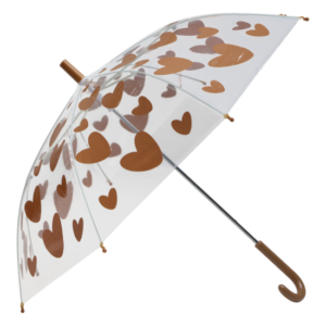 Parapluie cœurs marron