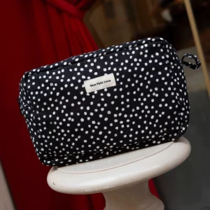 Trousse de toilette coton matelassé - Faon Noir
