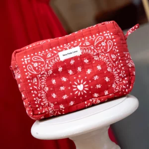 Trousse de toilette coton matelassé - Bandana Cherry