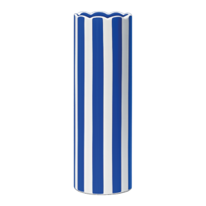 Vase rayé bleu