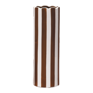 Vase rayé marron