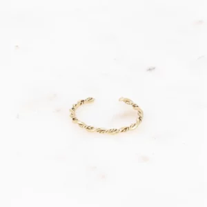 Bague fine - effet double anneau torsadé