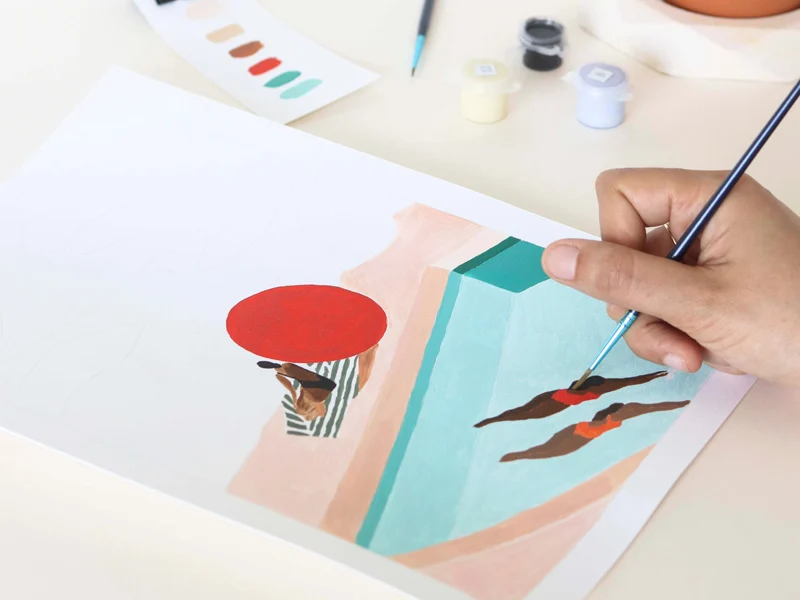 Coffret peinture au numéro - Petit Pinceau - St Barthélemy – Image 2