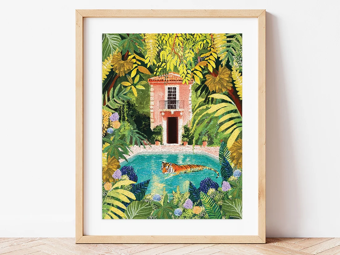 Coffret peinture au numéro - Tiger Relaxing In My Pool – Image 2