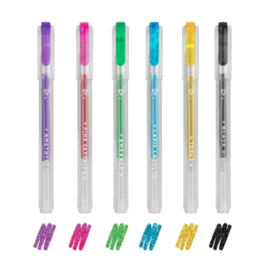 Lot de 6 stylos gel pailletés - Brillez comme un diamant