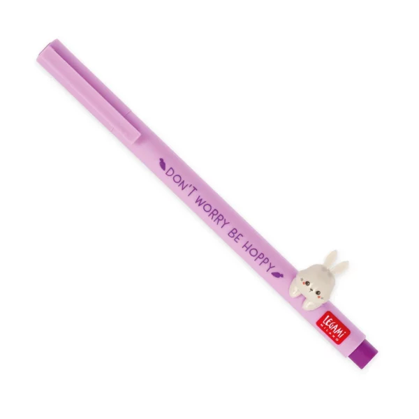 Stylo gel avec décoration lapin « Ne t'inquiète pas, sois joyeux »