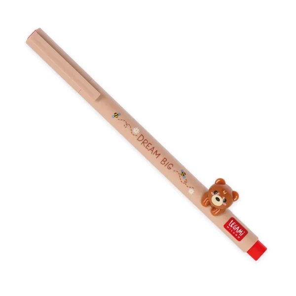 Stylo gel décoré d'un ours en peluche « Rêve en grand »