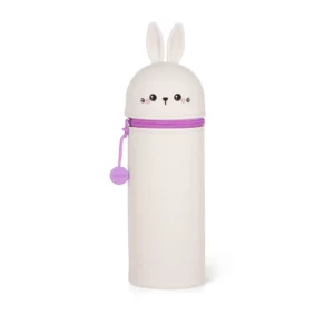 Trousse à crayons en silicone 2 en 1 Lapin « Ne t'inquiète pas, sois joyeux » - Kawaii