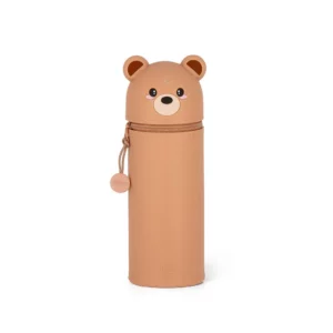 Trousse à crayons en silicone 2 en 1 Ours en peluche « Rêve en grand » - Kawaii