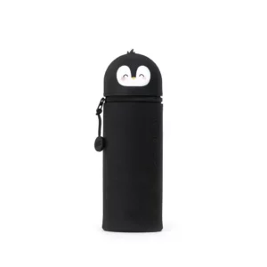Trousse à crayons en silicone 2-en-1 Pingouin « Toujours cool » - Kawaii