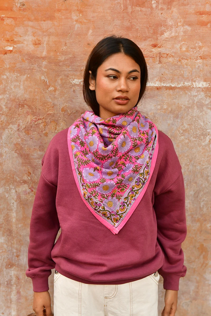 Grand foulard RAVENNE Rose – Image 3