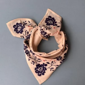 Foulard ANTONIA Écru et bleu marine