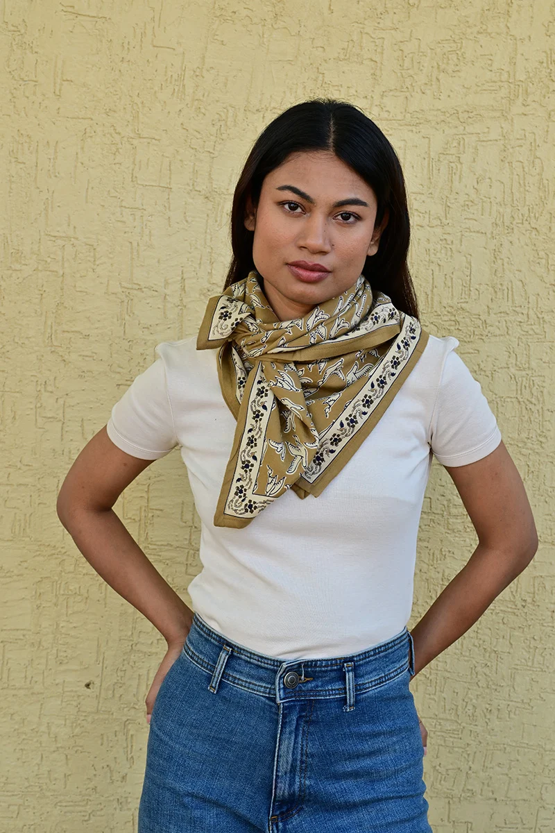 Grand foulard MERCURE Bistre