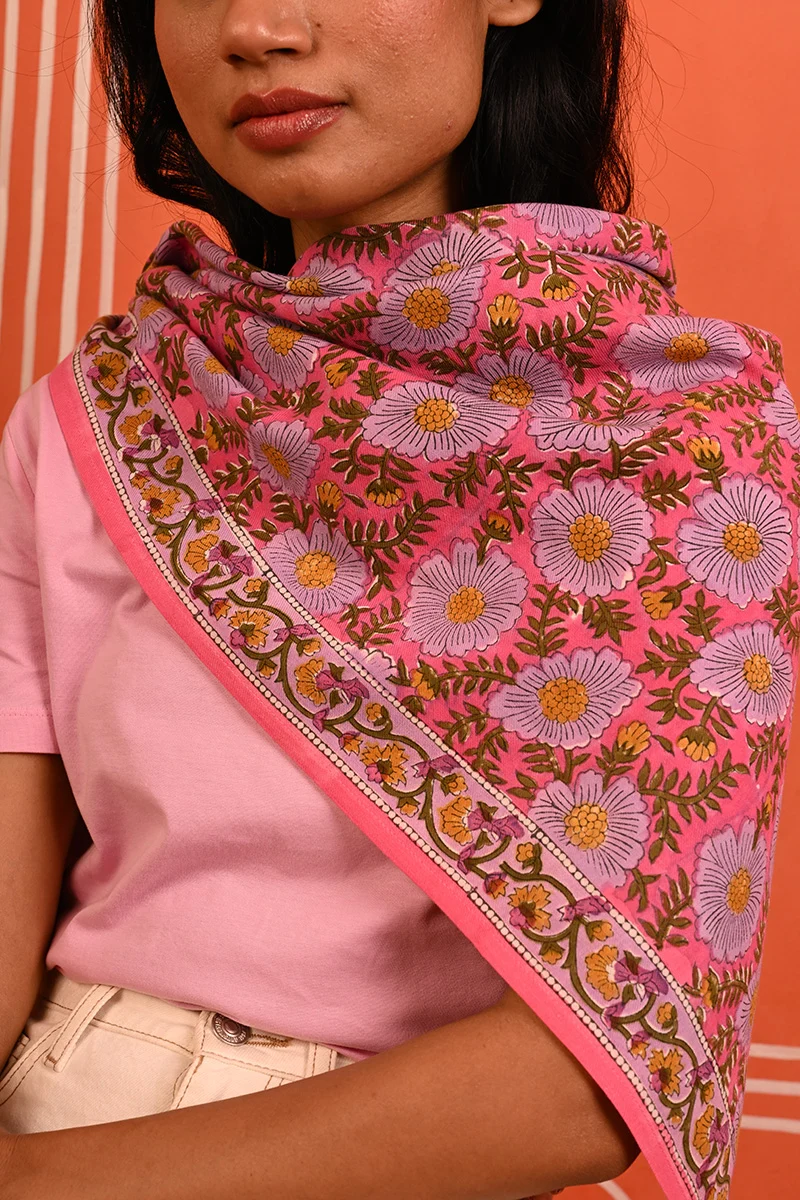Grand foulard RAVENNE Rose – Image 2