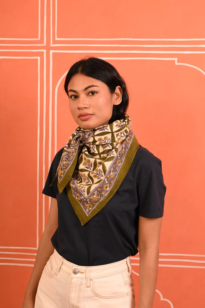 Grand foulard ZÉNON Vert – Image 2