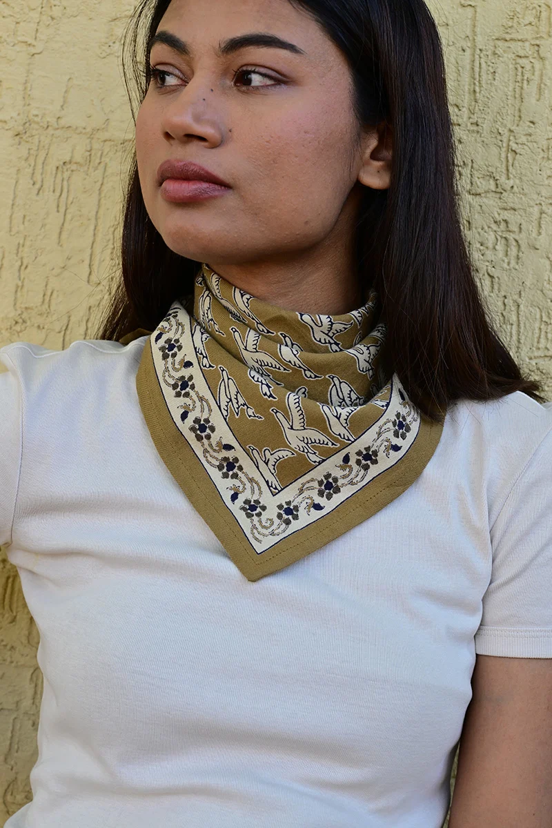 Petit foulard MERCURE Bistre